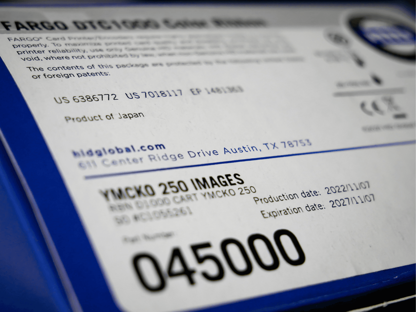 Ribbon #045000 - YMCKO